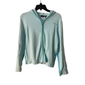 The Children's Place Y2K Girls Size 14 Blue Stripped Jacket with Hood